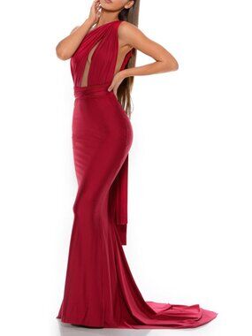 NWT Portia & Scarlett PS6110 Sleeveless Prom Dress Deep Red Size os